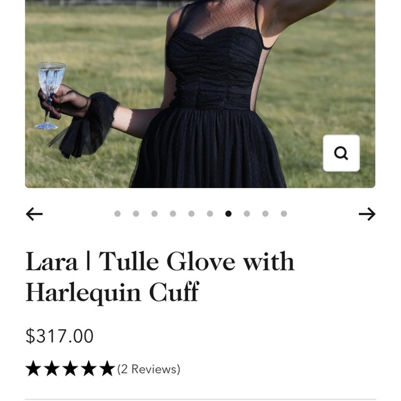Cornelia James Lara Tulle Glove with Harlequin Cuff - Picture 7 of 9
